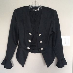 Gorgeous jacket in black with diamond buttons